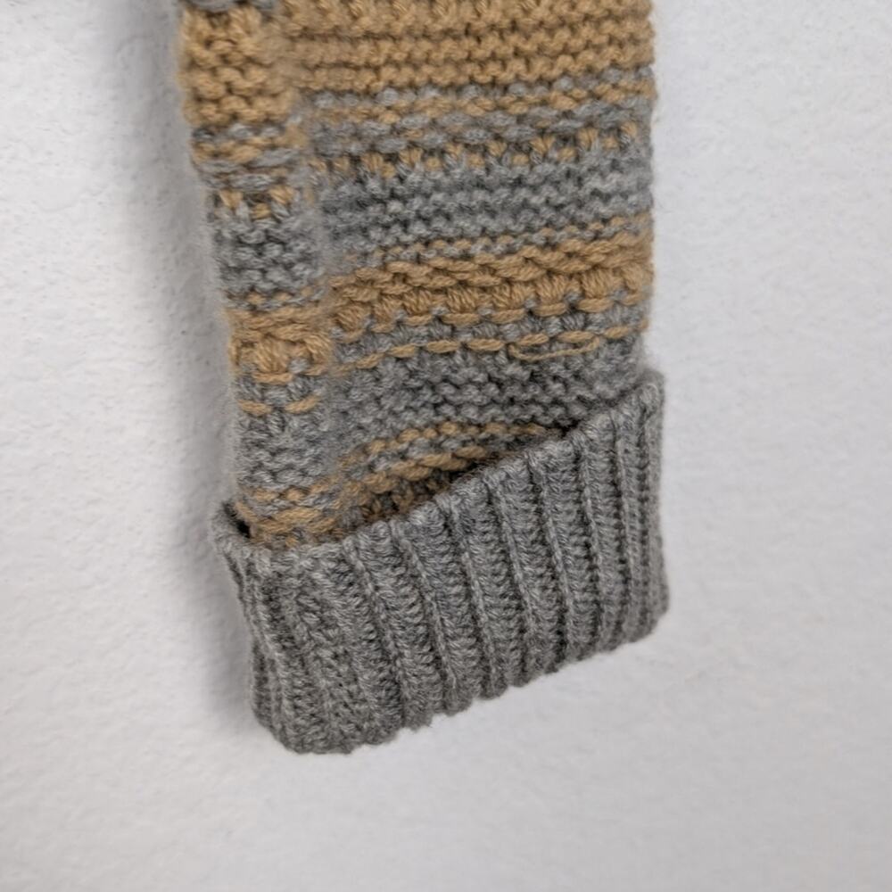 Thakoon Sweater XS Gray Camel Stripe Wool Cashmere Crewneck Knit Luxury - Picture 6 of 8